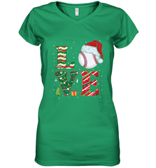 Funny Kid Boys Love Baseball Christmas Ball Santa Hat Gift Women's V-Neck T-Shirt Women's V-Neck T-Shirt - FordPhuMy