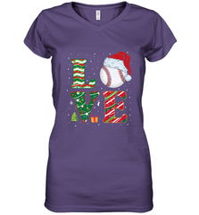 Funny Kid Boys Love Baseball Christmas Ball Santa Hat Gift Women's V-Neck T-Shirt Women's V-Neck T-Shirt - FordPhuMy