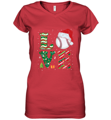 Funny Kid Boys Love Baseball Christmas Ball Santa Hat Gift Women's V-Neck T-Shirt Women's V-Neck T-Shirt - FordPhuMy