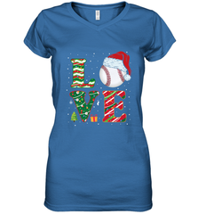 Funny Kid Boys Love Baseball Christmas Ball Santa Hat Gift Women's V-Neck T-Shirt Women's V-Neck T-Shirt - FordPhuMy
