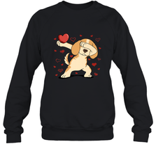 Dog Dabbing Heart For Valentine's Day Art Graphics Gift Crewneck Sweatshirt Crewneck Sweatshirt - FordPhuMy