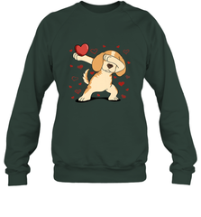 Dog Dabbing Heart For Valentine's Day Art Graphics Gift Crewneck Sweatshirt Crewneck Sweatshirt - FordPhuMy