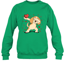 Dog Dabbing Heart For Valentine's Day Art Graphics Gift Crewneck Sweatshirt Crewneck Sweatshirt - FordPhuMy