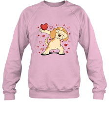 Dog Dabbing Heart For Valentine's Day Art Graphics Gift Crewneck Sweatshirt Crewneck Sweatshirt - FordPhuMy
