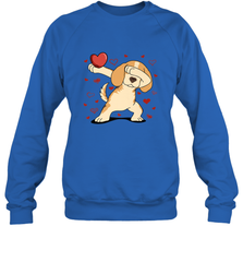 Dog Dabbing Heart For Valentine's Day Art Graphics Gift Crewneck Sweatshirt Crewneck Sweatshirt - FordPhuMy