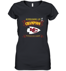 Kansas City Chiefs NFL Pro Line by Fanatics Super Bowl LIV Champions Women's V-Neck T-Shirt Women's V-Neck T-Shirt - FordPhuMy