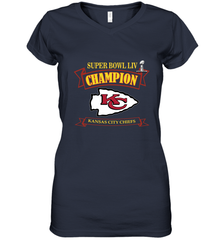 Kansas City Chiefs NFL Pro Line by Fanatics Super Bowl LIV Champions Women's V-Neck T-Shirt Women's V-Neck T-Shirt - FordPhuMy