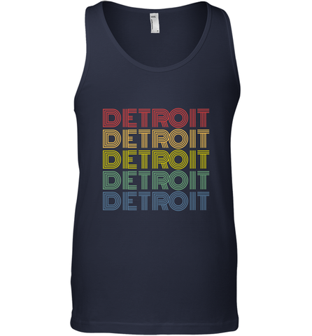 Vintage 1980s Style Detroit Michigan Men's Tank Top