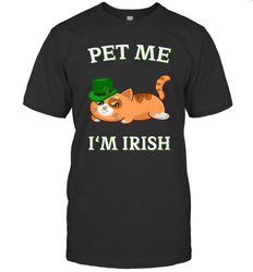 Pet Me I'm Irish Funny Cat Lover St. Patrick's Day Men's T-Shirt