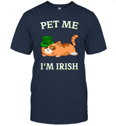 Pet Me I'm Irish Funny Cat Lover St. Patrick's Day Men's T-Shirt