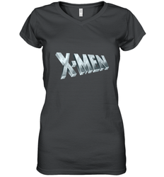 Marvel X Men Logo Retro 90s Animated Series Women's V-Neck T-Shirt