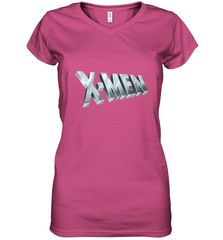 Marvel X Men Logo Retro 90s Animated Series Women's V-Neck T-Shirt Women's V-Neck T-Shirt - FordPhuMy