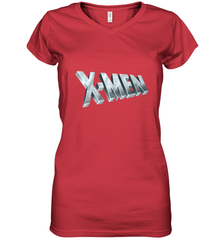 Marvel X Men Logo Retro 90s Animated Series Women's V-Neck T-Shirt Women's V-Neck T-Shirt - FordPhuMy