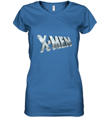 Marvel X Men Logo Retro 90s Animated Series Women's V-Neck T-Shirt Women's V-Neck T-Shirt - FordPhuMy