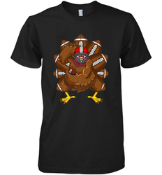 Cool Turkey Football Feathers Funny Thanksgiving Sports Men's Premium T-Shirt