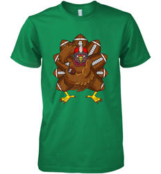 Cool Turkey Football Feathers Funny Thanksgiving Sports Men's Premium T-Shirt