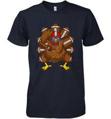 Cool Turkey Football Feathers Funny Thanksgiving Sports Men's Premium T-Shirt Men's Premium T-Shirt - FordPhuMy
