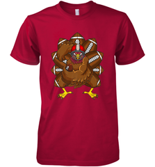 Cool Turkey Football Feathers Funny Thanksgiving Sports Men's Premium T-Shirt Men's Premium T-Shirt - FordPhuMy