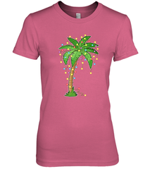 Christmas Lights Palm Tree Beach Funny Tropical Xmas Gift Women's Premium T-Shirt Women's Premium T-Shirt - FordPhuMy