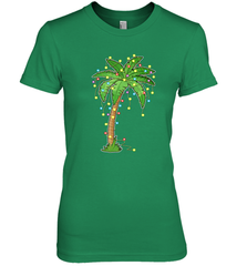 Christmas Lights Palm Tree Beach Funny Tropical Xmas Gift Women's Premium T-Shirt Women's Premium T-Shirt - FordPhuMy