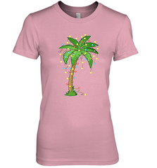 Christmas Lights Palm Tree Beach Funny Tropical Xmas Gift Women's Premium T-Shirt Women's Premium T-Shirt - FordPhuMy