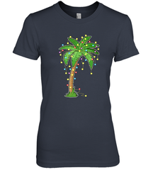Christmas Lights Palm Tree Beach Funny Tropical Xmas Gift Women's Premium T-Shirt Women's Premium T-Shirt - FordPhuMy