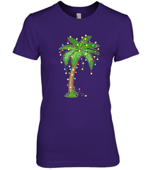 Christmas Lights Palm Tree Beach Funny Tropical Xmas Gift Women's Premium T-Shirt Women's Premium T-Shirt - FordPhuMy