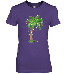Christmas Lights Palm Tree Beach Funny Tropical Xmas Gift Women's Premium T-Shirt Women's Premium T-Shirt - FordPhuMy