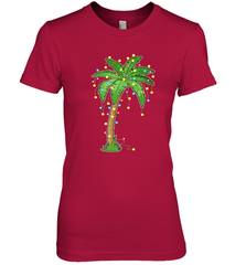 Christmas Lights Palm Tree Beach Funny Tropical Xmas Gift Women's Premium T-Shirt Women's Premium T-Shirt - FordPhuMy