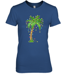 Christmas Lights Palm Tree Beach Funny Tropical Xmas Gift Women's Premium T-Shirt Women's Premium T-Shirt - FordPhuMy