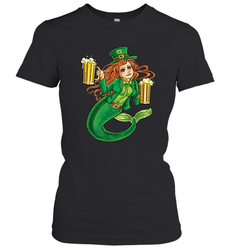St Patricks Day Shirt Women Leprechaun Mermaid Girls Redhead Women's T-Shirt