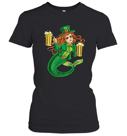 St Patricks Day Shirt Women Leprechaun Mermaid Girls Redhead Women's T-Shirt Women's T-Shirt / Black / S Women's T-Shirt - FordPhuMy