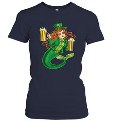 St Patricks Day Shirt Women Leprechaun Mermaid Girls Redhead Women's T-Shirt