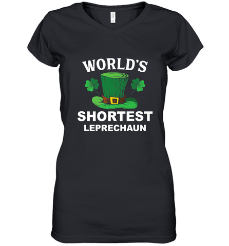 Shortest Leprechaun Funny Family St. Patrick's Day Women's V-Neck T-Shirt Women's V-Neck T-Shirt / Black / S Women's V-Neck T-Shirt - FordPhuMy