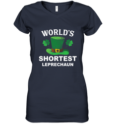 Shortest Leprechaun Funny Family St. Patrick's Day Women's V-Neck T-Shirt