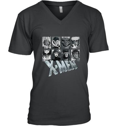 Marvel X Men Animated Series Halftone Retro 90s Men's V-Neck Men's V-Neck / Black / S Men's V-Neck - FordPhuMy
