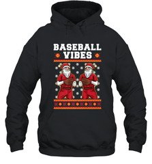Baseball Vibes Christmas Baseball Player Santa Gift Holiday Hooded Sweatshirt Hooded Sweatshirt - FordPhuMy