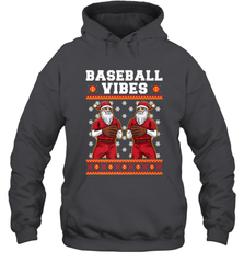 Baseball Vibes Christmas Baseball Player Santa Gift Holiday Hooded Sweatshirt Hooded Sweatshirt - FordPhuMy