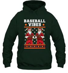 Baseball Vibes Christmas Baseball Player Santa Gift Holiday Hooded Sweatshirt Hooded Sweatshirt - FordPhuMy