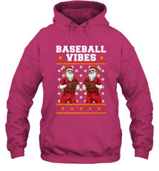 Baseball Vibes Christmas Baseball Player Santa Gift Holiday Hooded Sweatshirt Hooded Sweatshirt - FordPhuMy
