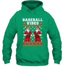 Baseball Vibes Christmas Baseball Player Santa Gift Holiday Hooded Sweatshirt Hooded Sweatshirt - FordPhuMy