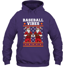 Baseball Vibes Christmas Baseball Player Santa Gift Holiday Hooded Sweatshirt Hooded Sweatshirt - FordPhuMy