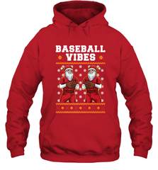 Baseball Vibes Christmas Baseball Player Santa Gift Holiday Hooded Sweatshirt Hooded Sweatshirt - FordPhuMy
