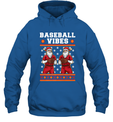 Baseball Vibes Christmas Baseball Player Santa Gift Holiday Hooded Sweatshirt Hooded Sweatshirt - FordPhuMy