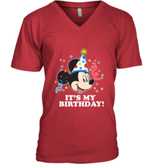 Disney Mickey Mouse It�s My Birthday Men's V-Neck Men's V-Neck - FordPhuMy