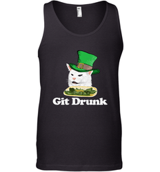Git Drunk Funny Arguing Cat Meme St Patricks Day Men's Tank Top