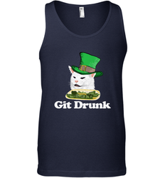 Git Drunk Funny Arguing Cat Meme St Patricks Day Men's Tank Top