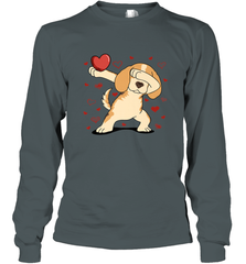Dog Dabbing Heart For Valentine's Day Art Graphics Gift Long Sleeve T-Shirt Long Sleeve T-Shirt - FordPhuMy