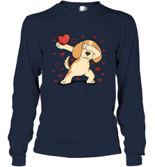 Dog Dabbing Heart For Valentine's Day Art Graphics Gift Long Sleeve T-Shirt Long Sleeve T-Shirt - FordPhuMy