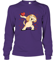 Dog Dabbing Heart For Valentine's Day Art Graphics Gift Long Sleeve T-Shirt Long Sleeve T-Shirt - FordPhuMy